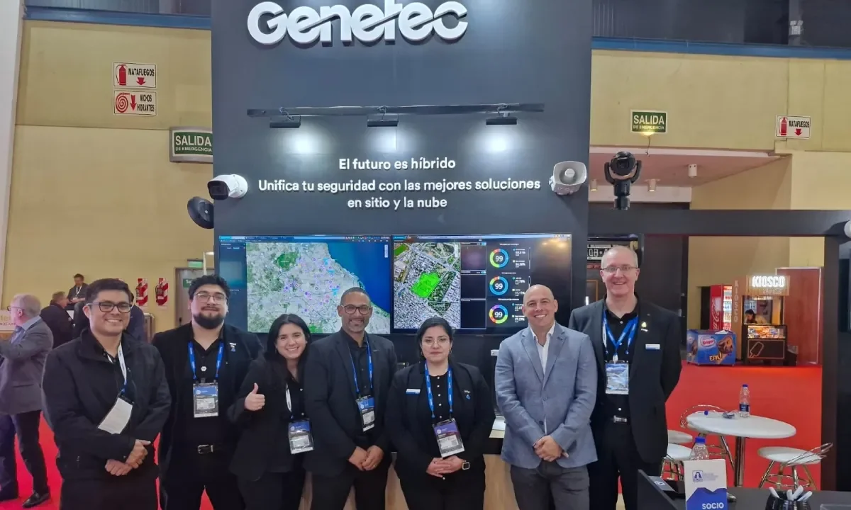 El equipo de Genetec en Intersec 2024, liderado por Ariel Belloni, Regional Sales Manager.