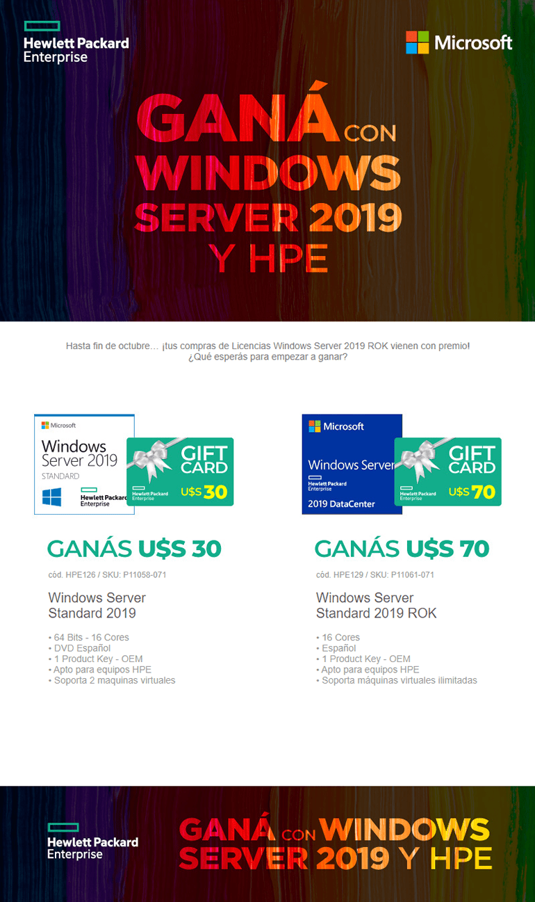 ¡Ganá con Windows server y HPE!