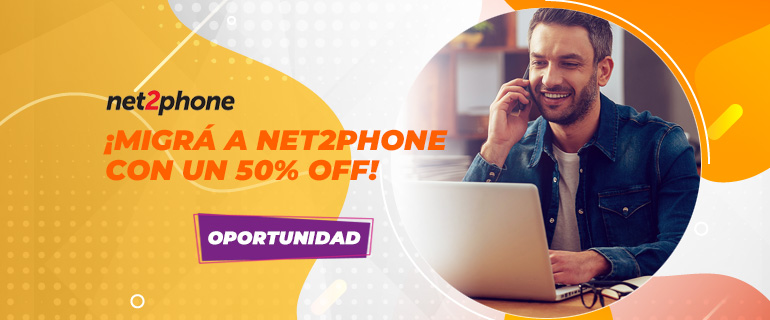 ¡Migra a net2phone con un 50% OFF!