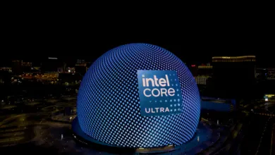 Intel Core Ultra en La Esfera de Las Vegas durante el CES 2024