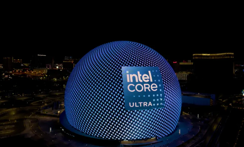 Intel Core Ultra en La Esfera de Las Vegas durante el CES 2024